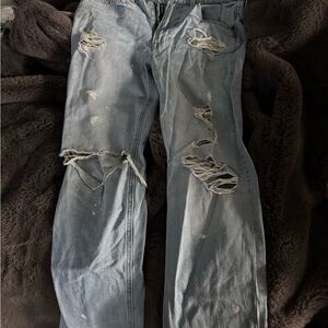 Lucky Brand Women's Distressed Boot Cut Jeans in Light Blue